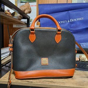 LARGE ZIP ZIP PEBBLE GRAIN DOONEY BRAND NEW DARK BLUE BROWN  BRAND NEW